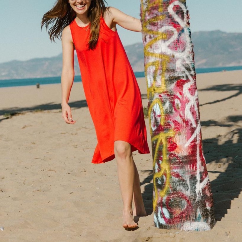 SONNET JAMES Red Tank Dress